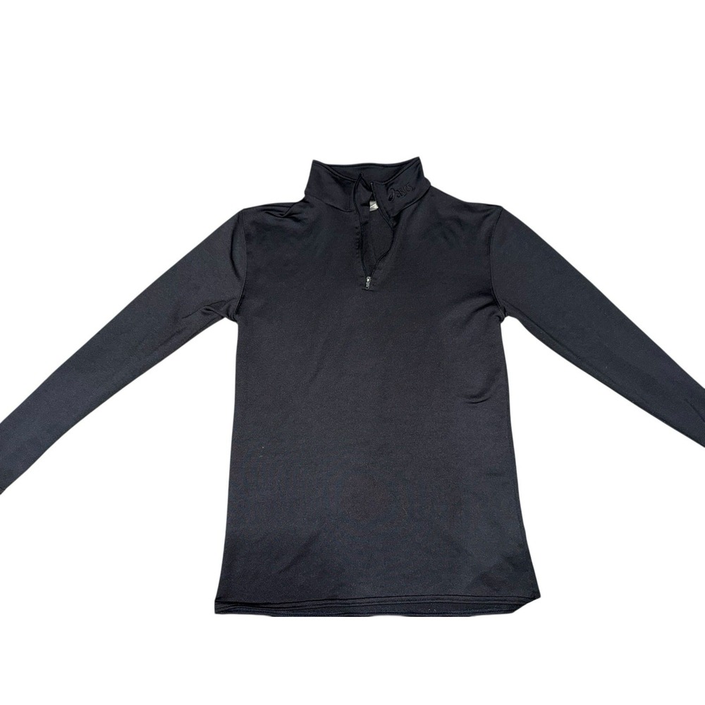 ASICS Women's Medium Quarter Zip Black EUC Logo On Collar